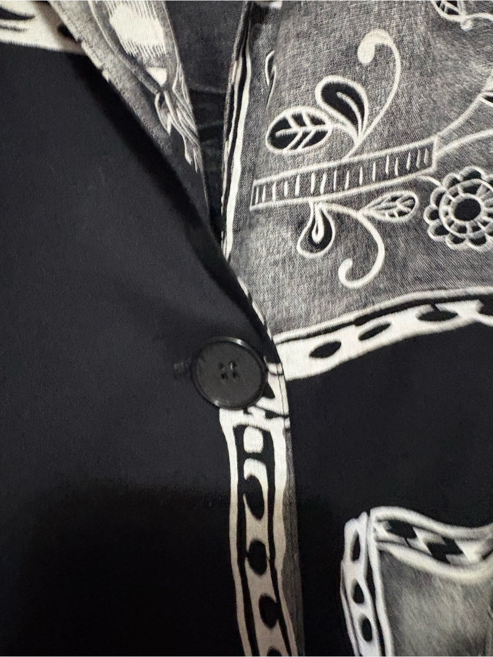 Women's Black & White Graphic Print Blazer Jacket #2433 - Picture 4 of 9
